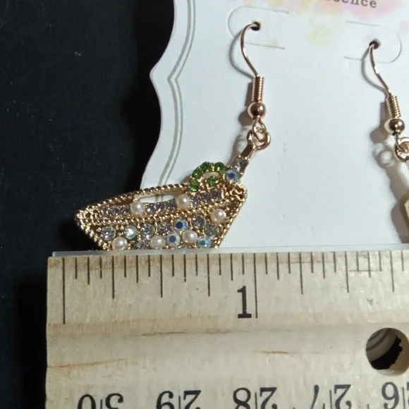 Sparkling Cocktail Glass Statement Earrings – Glam Party Vibes - Picture 5 of 5